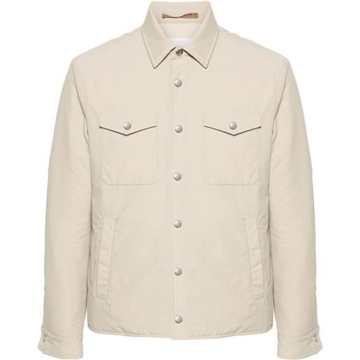 Eleventy giacca-camicia con bottoni automatici - toni neutri
