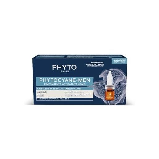 Phyto Phytocyane trattamento anticaduta in fiale, ottimale per la caduta severa dei capelli maschile, 12 fiale da 3.5 ml