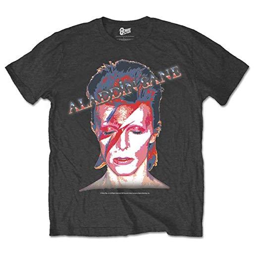 David Bowie rockoff David Bowie aladdin sane t-shirt, grigio, l uomo