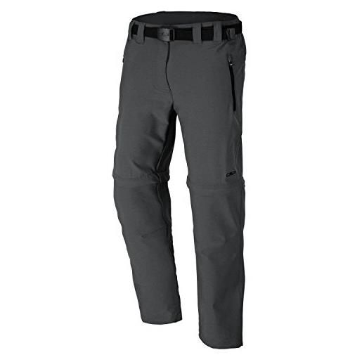 CMP pantaloni zip off elasticizzati da donna, grey-campari, xxs