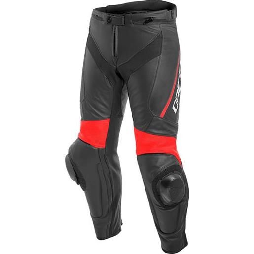 Dainese delta 3 leather pants-p75-black/black/fluo-red dainese