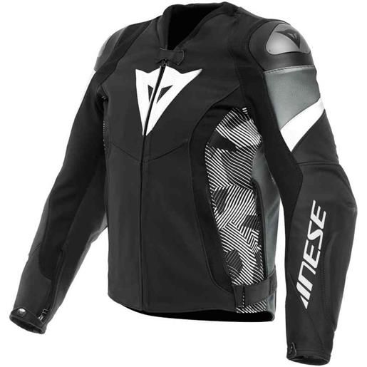 Dainese avro 5 leather jacket black white anthracite | dainese