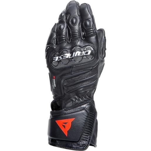 Dainese carbon 4 long leather gloves black black black | dainese