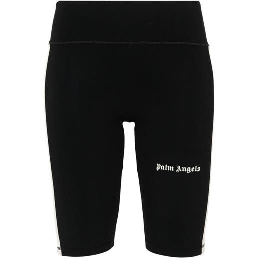 Palm Angels shorts cyclist track con stampa - nero