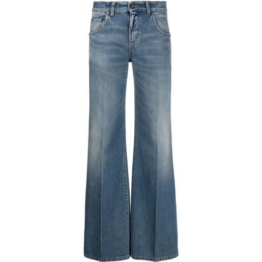 Saint Laurent jeans svasati a vita alta - blu