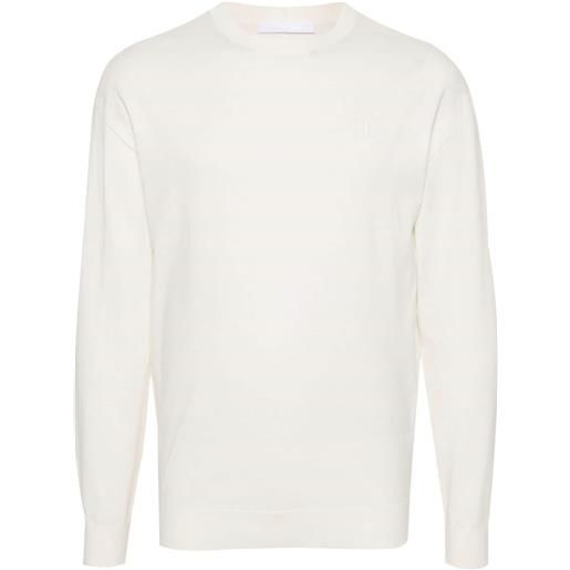 Helmut Lang maglione con dettaglio a contrasto - bianco