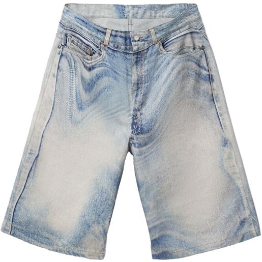 CamperLab shorts denim con stampa - blu