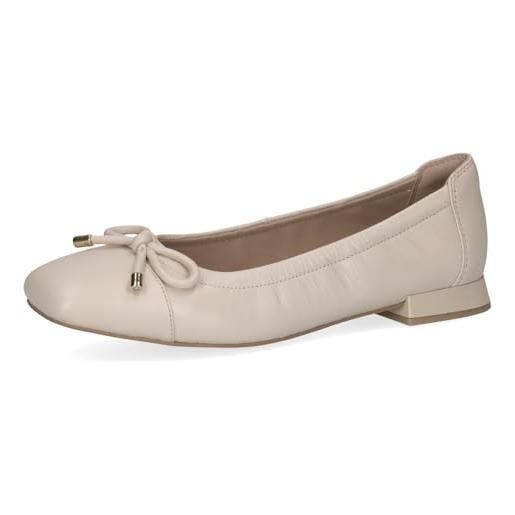 CAPRICE donna ballerine in pelle con tacco a blocco, rosa (lt. Purple perl), 42 eu