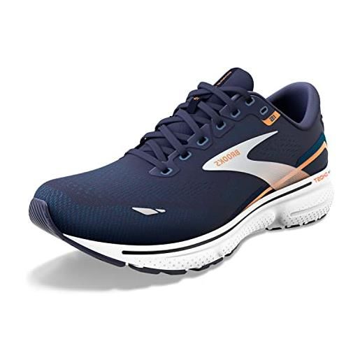 Brooks ghost 15, scarpe da corsa uomo, blu (peacoat blue orange pop b), 42.5 eu
