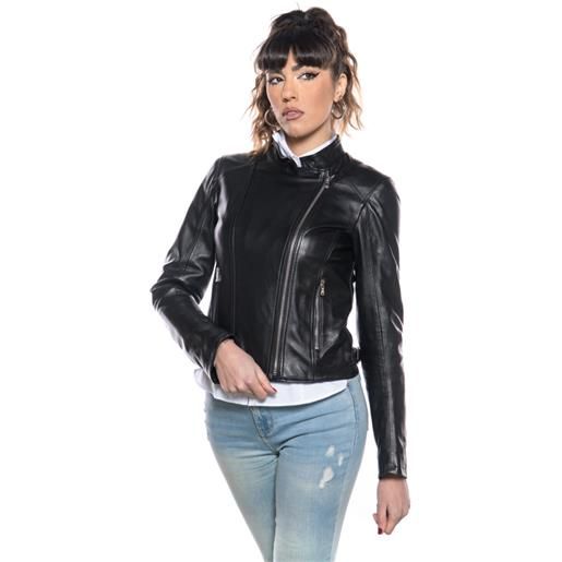 Leather Trend manila bis - chiodo donna nero in vera pelle