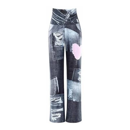 WINSHAPE functional comfort culottes cul101c-vita alta con stampa patchwork pantaloni da ginnastica, grigio, l donna