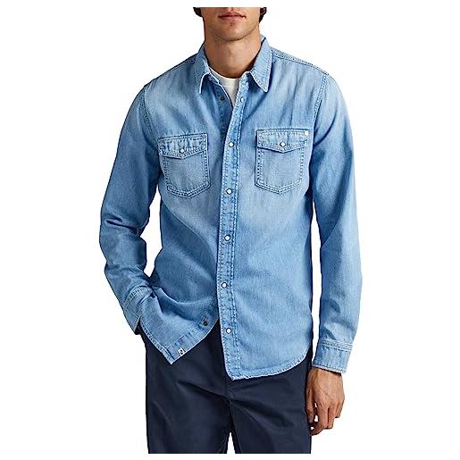 Pepe Jeans hammond, camicia uomo, blu (denim-xv9), l