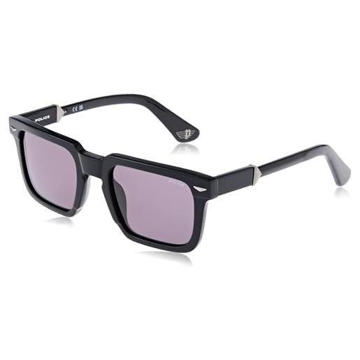 Police sunglasses spll88 shiny black 52/22/145 uomo occhiali, nero luccicante