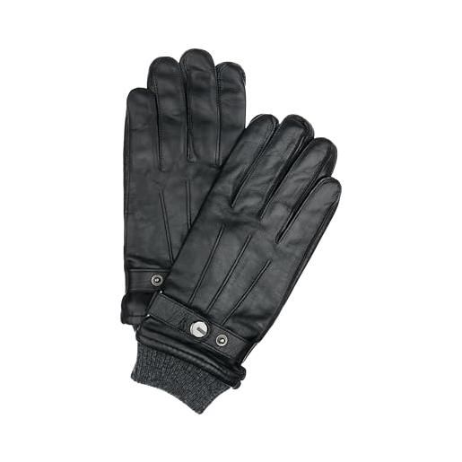 PITAS guanti in pelle da uomo | guanti invernali neri in vera pelle e fodera in lana | guanti touchscreen da uomo, nero , s