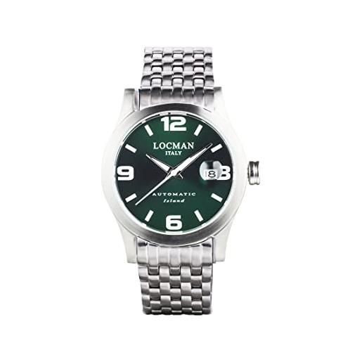 Locman italy orologio da uomo island automatico verde rif. 0615, da uomo, bracciale