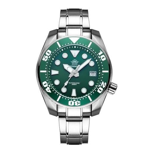 ADDIESDIVE orologio diver automatico uomo quadrante verde impermeabile 200m nh35a luminescente lunetta ceramica vetro zaffiro sintetico