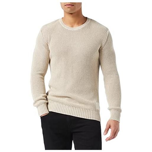 Replay maglione lavorato a maglia da uomo in cotone, beige (tortora chiaro 982), xxl