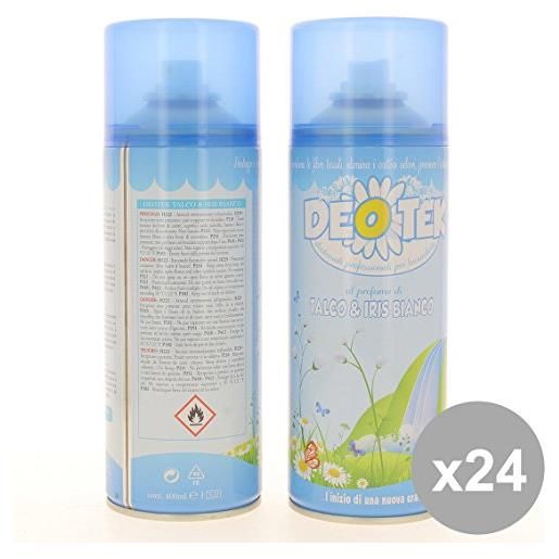 Deotek set 24 deotek deodorante spray 400ml talco & iris - cura del corpo
