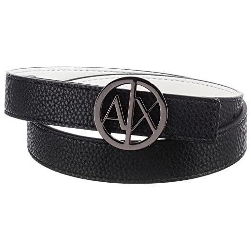Armani Exchange cintura con logo circolare grtel, nero/bianco, xl donna