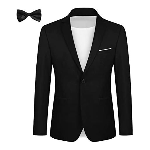Allthemen abito da uomo in 2 pezzi in tinta unita con un bottone blazer + cravatta giacca formale da lavoro per matrimonio rosso s