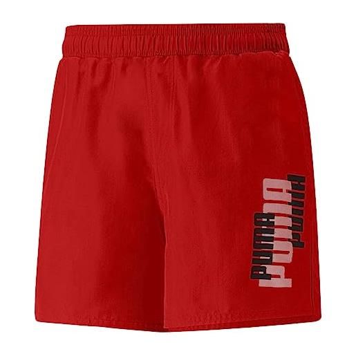 PUMA shorts mare rosso da uomo con stampa logo lettering xxl