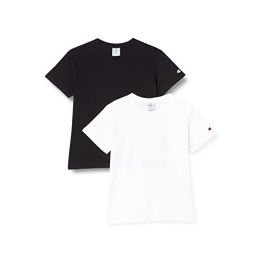 Champion american classics - c-logo s/s, t-shirt, donna, bianco/nero, m