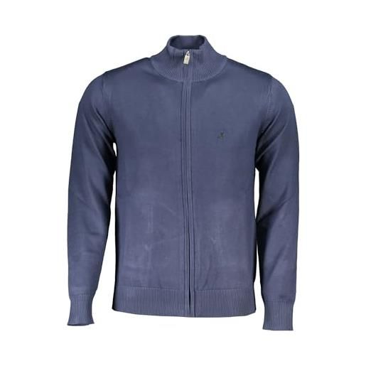 U.S. Grand Polo Equipment & Apparel cardigan uomo giacca u. S. Grand polo con zip senza cappuccio e logo ricamato (52 xl it uomo, blu)