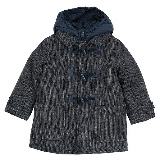 Chicco, cappotto in tessuto effetto spigato misto lana, blu scuro, 8 anni