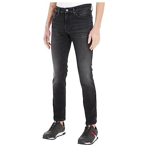 Tommy Jeans jeans uomo scanton slim elasticizzati, blu (denim black), 30w / 32l