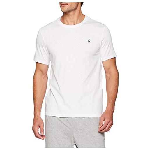 Ralph Lauren short sleeve crew, t-shirt uomo, bianco, large
