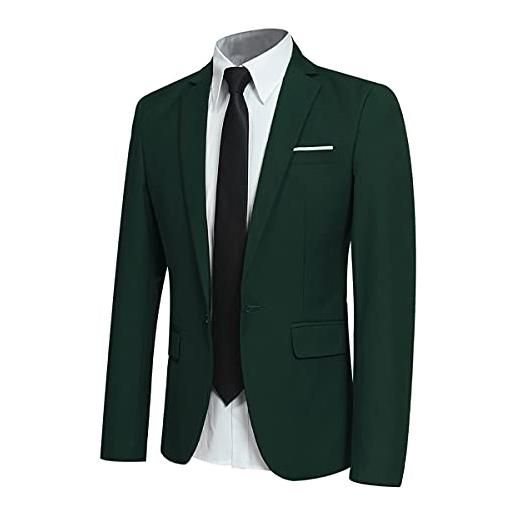 Allthemen blazer da uomo slim fit formale giacca da abito one button monopetto casual tuxedo suit giacche smart blazer grigio 3xl