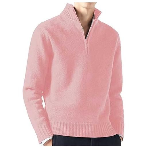 Fulidngzg maglione uomo invernale caldo leggero maglioncino maglione firmato lana manica lunga maglia slim fit elegante dolcevita collo alto cotone lupetto