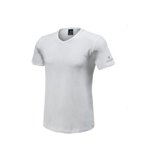 Navigare confezione 3 t-shirt uomo scollo a v cotone elasticizzato colore bianco e nero b2y571 bianco, 7/xxl