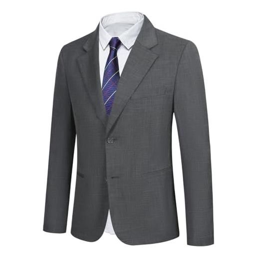 Allthemen blazer da uomo casual giacca da abito slim fit giacca con 2 bottoni smoking blazer elegante formale x026# grigio 3xl