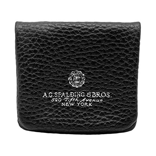 A.G.SPALDING & BROS portamonete in pelle colore nero chiusura con bottone