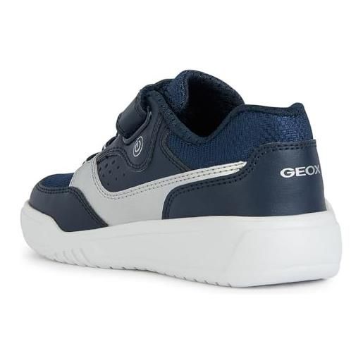 Geox j illuminus boy c, scarpe da ginnastica, navy silver, 31 eu