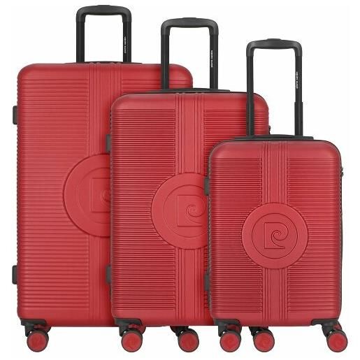 pierre cardin 4 ruote set di valigie 3 pezzi rosso