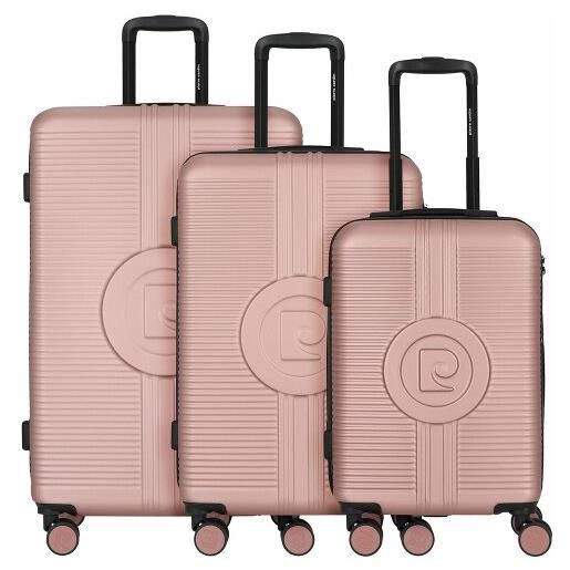 pierre cardin 4 ruote set di valigie 3 pezzi rosa