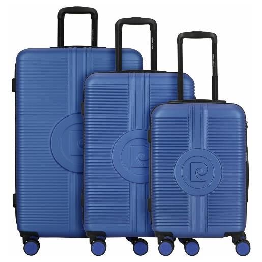 pierre cardin 4 ruote set di valigie 3 pezzi blu