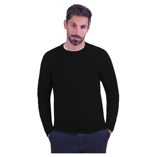 1stAmerican maglia 100% cashmere da uomo girocollo - pullover puro cachemire - maglione con manica raglan finezza 12