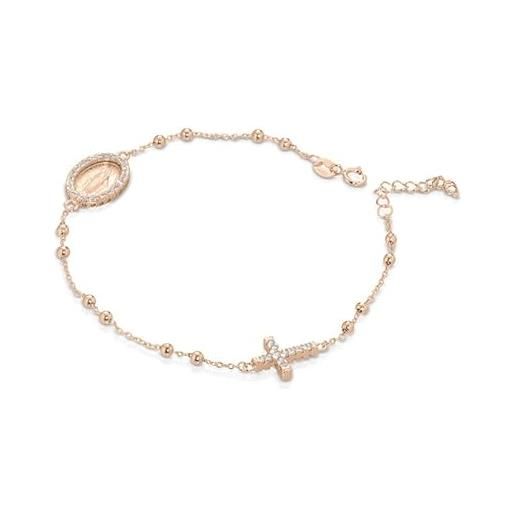 Time to love bracciale rosario in argento per donna - un gioiello elegante e spirituale per un look raffinato e significativo (oro rosa)
