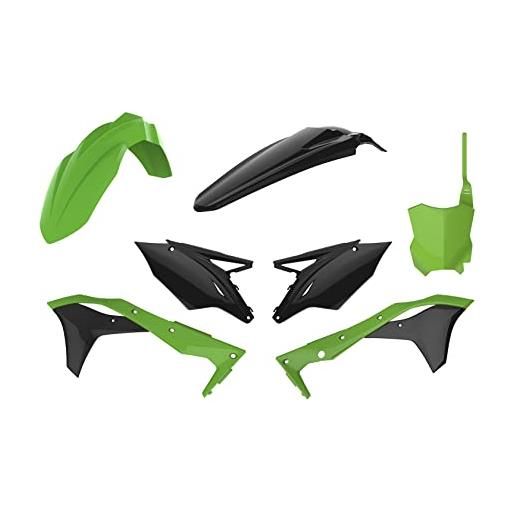 Polisport 90837 mx plastic replica kit per chi cerca la qualità oem per moto kawasaki in colore verde/nero