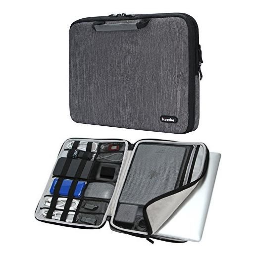 iCozzier 15-15.6 pollici borsa per computer portatile/costodia per accessori elettronici for laptop/ultrabook/notebook/netbook/mac. Book - grey