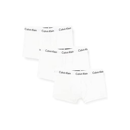 Calvin Klein low rise trunk 3pk boxer, bianco (100 white), xl (pacco da 3) uomo