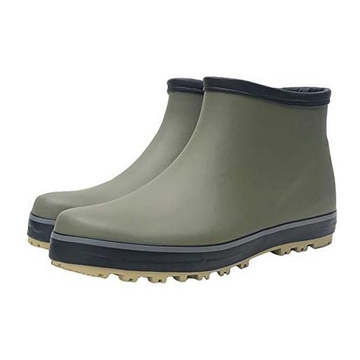 Willsky stivali da uomo wellingtons stivaletti impermeabili stivaletti traspiranti scarpe da pioggia in gomma antiscivolo per la pesca da giardino, verde, 42eu