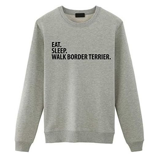 Fellow Friends - border terrier sweater, eat sleep walk border terrier sweatshirt gift for men & women medium grey