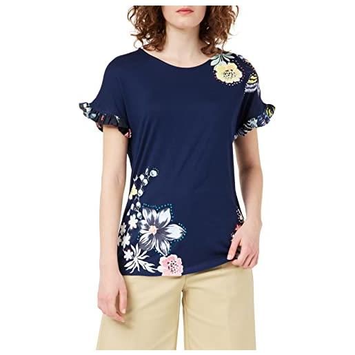 Desigual ts_munich, maglietta a maniche corte donna, blu (navy 5000), x-small
