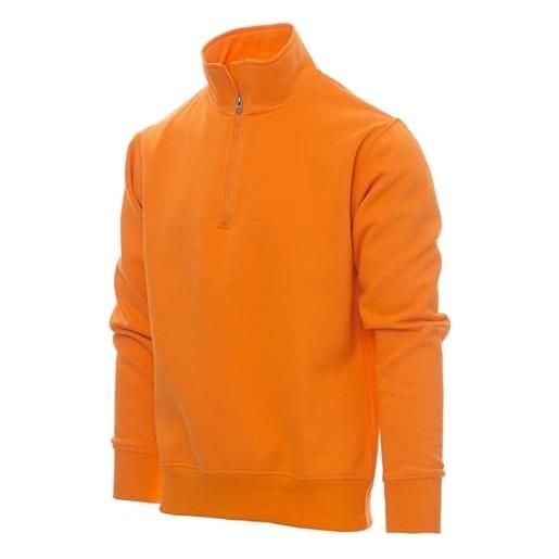 NSTF oversize taglie forti uomo felpa maglia cotone mezza zip 3xl 4xl 5xl 6xl 7xl (6xl, arancione)