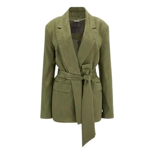 GUESS giacca elegante da donna marchio, modello holly belted w3gn46wejz0, realizzato in sintetico. S verde