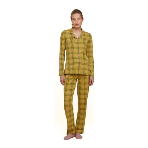 Noidinotte; more than pyjamas noidinotte - pigiama donna caldo cotone new delizia - s giallo panna
